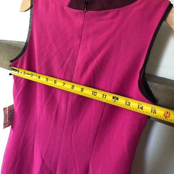 Anne Klein|Pink barbiecore feminine midi dress with mesh border, NWT•••Feminine - Picture 11 of 12